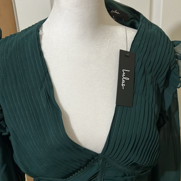 Lulu's Teal Long Sleeve Dress size large nwt - Picture 7 of 9